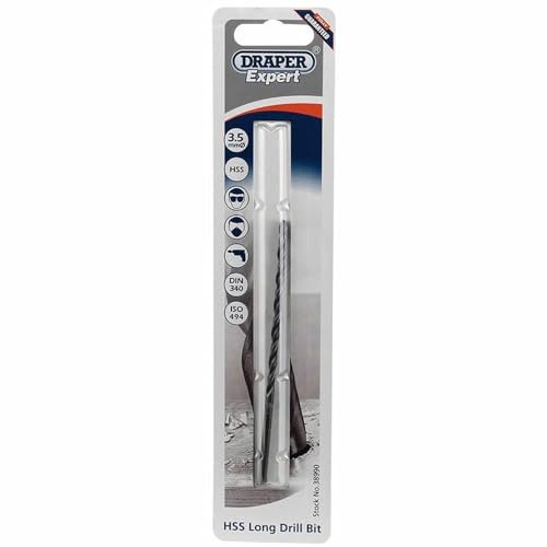 Draper 38990 Expert HSS Extra Long Drill Bit, 3.5mm Ø x 100mm , Blue