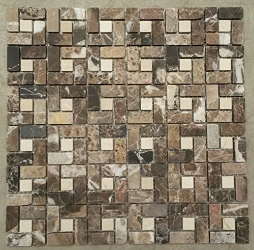 Naturstein Matte Fliesen 30x30 cm 8 mm Crema Mosaik Braun Beige Mix Marmor M518