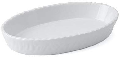 Holst Porzellan TOW 15524 Auflauf- & Backform oval 24 x 14 cm Toscana, weiß, 23.5 x 14 x 4 cm
