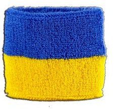Flaggenfritze Schweißband Motiv Fahne/Flagge Ukraine + gratis Aufkleber