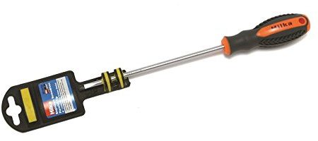 Hilka Tools 30100306 Parallel Tip Slotted Screwdriver, Black/Silver, 6-Inch x 5 mm