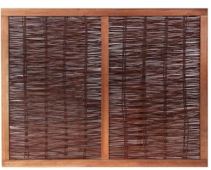 Papillon Heavy Framed Woven Willow Wicker Wattle Hurdle Fence Panels Wooden Fencing 1.8m x 1.37m (6ft x 4ft 6in)