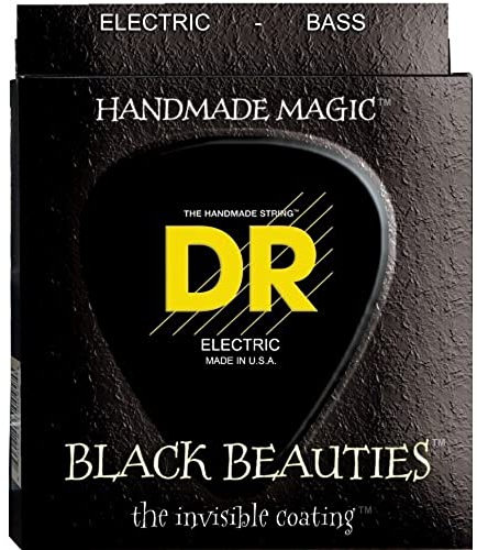DR Handmade 4-String Black Beautie Coated Bass Guitar Strings (45-105/50-110)50-110