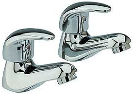 Deck Mount Modern Basin Lever Taps, Polished Chrome