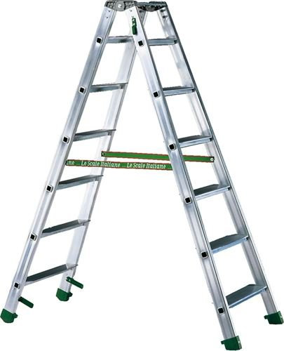 SCALA AGRICOLTURA DOPPIA IN ALLUMINIO DUPLA FACAL GRADINI 10 H piattaforma 2,49 mt.