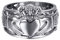 HAMANY Schmuck Edelstahl Herren Ring mit Claddagh,Keltisch Knoten Ewigkeit Design,Größen 54 (17.2)