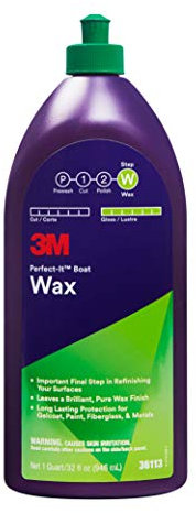 3M Perfect-It Boat Wax, 36113, 1 Quart, Contains Carnauba Wax, Protects against Weather and Oxidation, For Boats and RVs