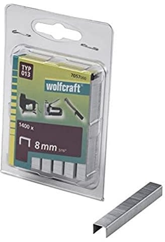 wolfcraft 1400 Breitrückenklammern, Typ 013 I 7057000 I Ideal zum Befestigen von Stoffen, Textilien und dünnen Holzleisten I 8mm Höhe
