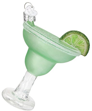 Old World Christmas Margarita Glass Blown Ornament for Christmas Tree, Handcrafted Holiday Decoration, Adult Beverages Collection