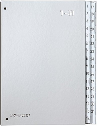 Pagna 24249 Pultordner A-Z silber 24 Fächer Einband aus Hartpappe Coloreinband