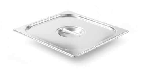 HENDI Gastronorm Deckel, für Gastronormbehälter, Temperaturbeständig von -40° bis 300°C, Heissluftöfen-Kühl- und Tiefkühlschränken-Chafing Dishes-Bain Marie, Stapelbar, GN 2/3, 354x325mm, Edelstahl