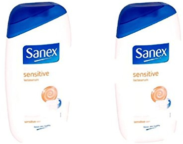 Sanex Dermo Sensitive Lactoserum Natural Skin Moisturiser Shower Cream for Sensitive Skin Set of 2 x 500 ml