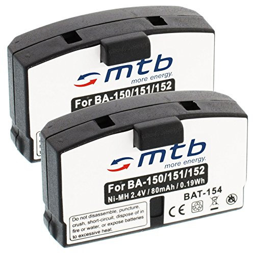 2X Akku BA150 BA151 BA152 (80mAh) für Sennheiser Set... / RI.. / RS.. / HDI.. / HDR.. // AKG...- Siehe Liste!