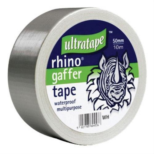 :Ultratape, Rhino 50mm 50m Multipurpose Gaffer Tape Slvr * BOX OF 4 *