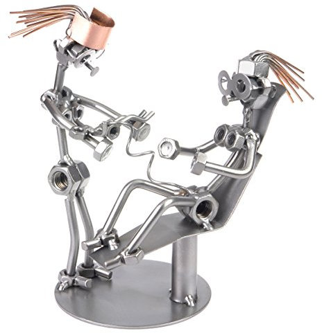metalman24 Schraubenmännchen Hebamme Kinderarzt Geburt - Handarbeit Geschenkidee Metallfigur Metallmännchen Stahlfigur Schraubenmännle - Deko für Büro & Zuhause