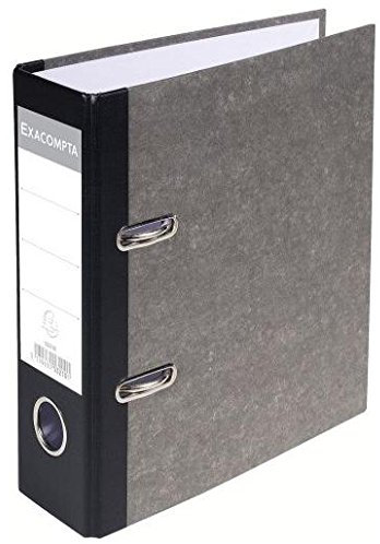 EXACOMPTA Lot de 5 Classeurs à levier en carton gris avec perforateur dos 70mm