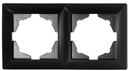 Visage Cadre double pour 2 prises Noir