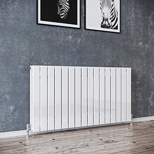 ELEGANT 600 x 1216 mm White Designer Radiators Horizontal Double Flat Panel Bathroom Radiator Heater