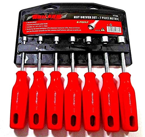Neilsen CT1386 7pc Metric Nut Driver Set - 6 Point | Sizes: 6, 7, 8, 9, 10, 11, 12mm | Ideal for Workshop and Automotive use