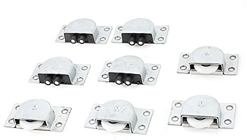 sourcing map 4 Paires Roulettes De Porte Coulissante placard armoire En Métal Roue Pour Garde-Robe 23mm