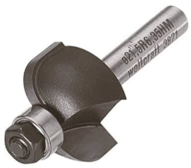 Wolfcraft 3971000 HM-Halb-Hohlkehlfräser mit Anlaufzapfen, 8 mm Schaft Ø 22x12,7