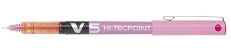 Pilot V5 Hi-Tecpoint Rollerball Pen Needle Tip 0.5 mm Pack of 12 Liquid Ink Pinkaa