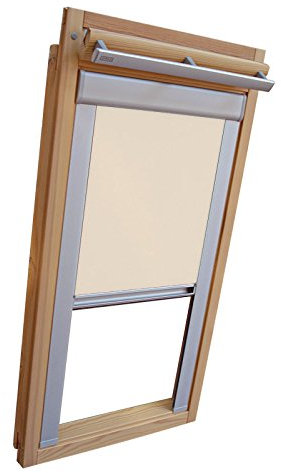 Easy-Shadow Hochwertiges Verdunkelungsrollo Rollo Thermo creme mit Seitenschienen für Velux DKL Y-EP VL Y,VU Y,VK,VKU Y85 ALU // Maßanfertigung
