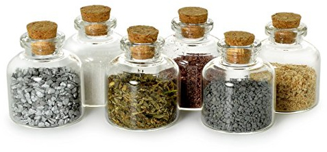 Ganzoo Mini-Fläschchen aus Glas mit Korken, Spundflasche für Dekoration und Basteln, 20 ml, 6er Set für DIY-Projekte, Gastgeschenke, Anhänger und kleine Inhalte