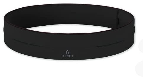 FlipBelt Classic Running Belt for Phone and Small Accessories, Exercise Waist Pouch for Women and Men, M, Black