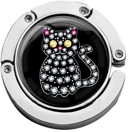 metALUm Taschenaufhänger Handtaschenhalter KATZE mit faltbarem Magnetverschluss #2601130