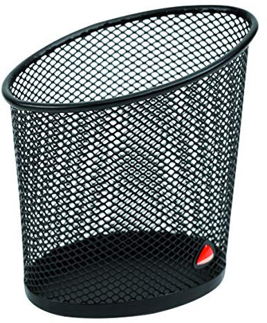 ALBA - Pot à Crayons - MESHCUPN - Métal - Coloris Noir - Porte Crayons - Pot à Crayons pour Bureau - Accessoire de Bureau 10,5x6x10,5 cm