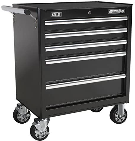 Sealey Black Rollcab 5 Drawer with Ball-Bearing Slides, 685mm x 465mm x 850mm