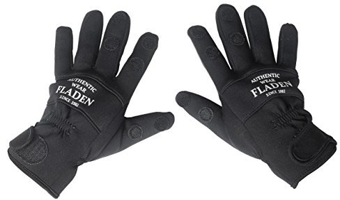 Fladen Herren Neopren-Handschuhe mit gespaltenen Fingern, schwarz , XL