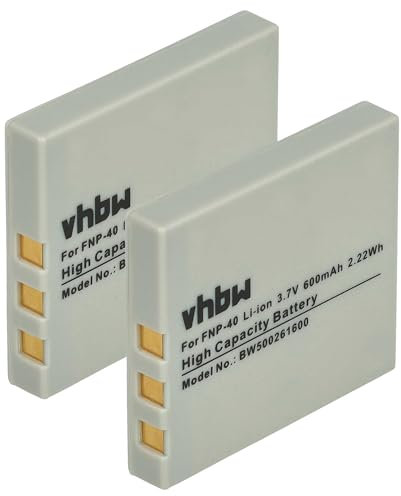 vhbw 2X Akku kompatibel mit Rollei DB60 Kamera (500 mAh, 3,6 V, Li-Ion)