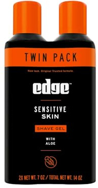 Edge Shaving Gel for Men, Sensitive Skin with Aloe, 7oz Twin Pack - Shave Gel For Men That Moisturizes, Protects and Soothes To Help Reduce Skin Irritation