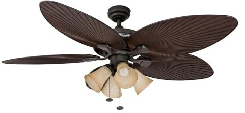 Honeywell Palm Island 52 Inch Tropical LED Ceiling Fan, Oil Rubbed Bronze