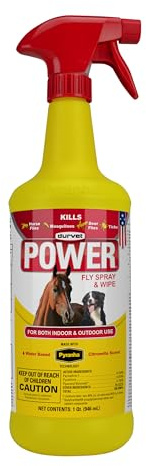 Durvet Fly 003-1020 698903 Power Fly Spray and Wipe for Horses, 32 oz