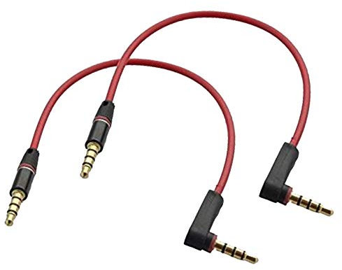 seadream 6 inch, 4 polos, ángulo recto de 3,5 mm macho a 3,5 mm hembra Cable de audio estéreo Cable de extensión para auriculares para Beats de Dr. Dre Studio iPhone, M a F Cable de audio, Premium quality cable
