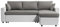 LOUNGITUDE - Canapé d'angle réversible, Convertible en Simili et Microfibre avec Coffre - Gris/Blanc - 3 Places