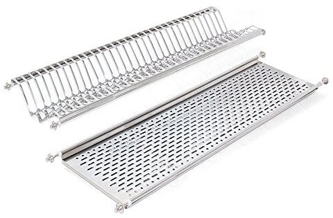 EMUCA Escurridor de Platos y Vasos para Muebles de Cocina de 90 cm de ancho, anchura interior módulo 835-870 mm, Acero Inoxidable