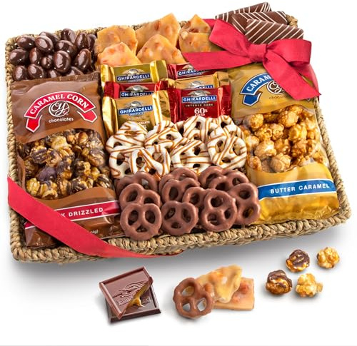 A Gift Inside Chocolate Gift Basket - Sweet Treats Gift Tray, Chocolates Gift Basket for Mom, Dad, Family & Friends