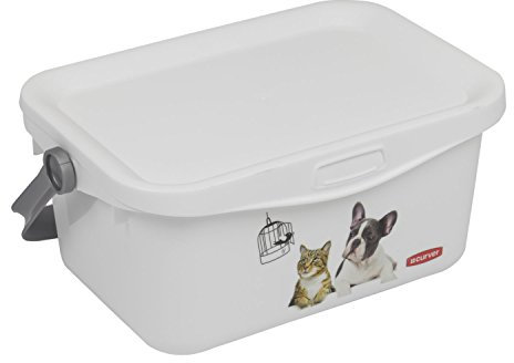 Curver Leckerli- und Futterdose für Tiere, 3 l, Hund & Katze, 25,7 x 17,7 x 11,3 cm, Weiß