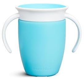 Munchkin Miracle 360 Tasse à Bec | Entraîneur Bébé & Tout-Petits | Sans BPA | Sans Déversement | Étanche | Sevrage 6+ Mois | 7oz/207ml | Bleu