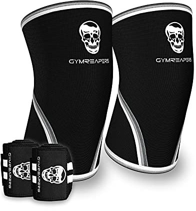 Gymreapers Ellenbogenbandagen (1 Paar) mit Handgelenkbandagen – Unterstützung und Kompression für Powerlifting, Gewichtheben, Bank und Sehnenentzündung – 5 mm Neoprenhülle – für Damen und Herren