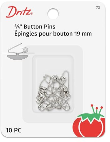 Dritz 73 Button Pins, Size 00, Nickel (10-Count)