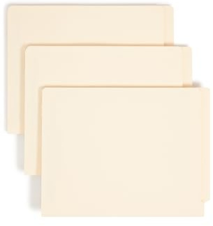 Smead End Tab Fastener File Folders, 50 Count, Manila, Reinforced Straight-Cut Tabs, 4 Fasteners, Letter Size (34220)