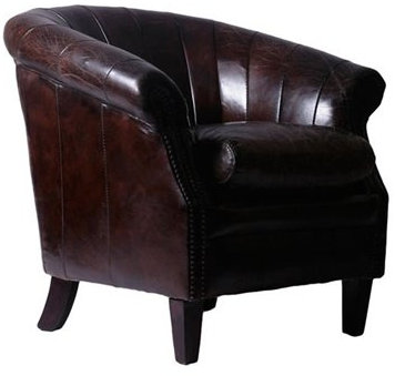 Cocktailsessel Colonel II Vintage Leder Echtleder Sessel Vintage Cigar Dunkelbraun