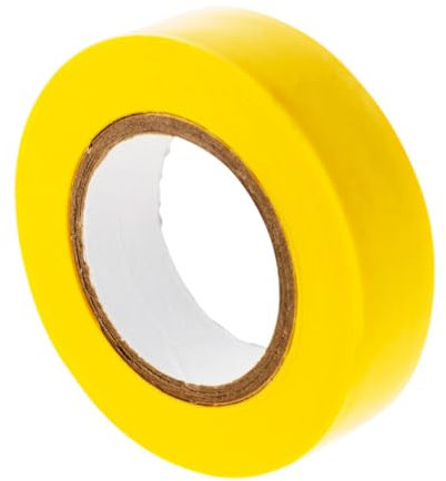 Zenitech - Cinta Adhesiva Aislante PVC 15mm x 10m - Para Trabajos Eléctricos - Grosor 0,15mm - Resistente y Fácil de Identificar - Amarillo - 10m