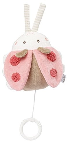Fehn 068030 Spieluhr Käfer / Aufzieh-Spieluhr mit herausnehmbarem Spielwerk zum Aufhängen, Kuscheln und Greifen / Melodie: Brahms Wiegenlied / für Babys und Kleinkinder ab 0+ Monaten