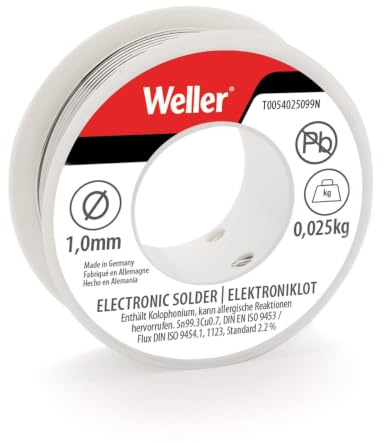 WELLER ELECTRONIC SOLDER SN99 CU3 1MM 25G
